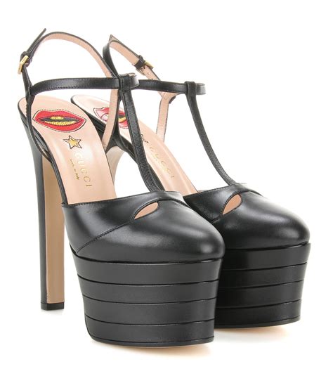 gucci black herls|Gucci black platform heels.